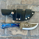 SANITY JEWELRY® Steel Rough Rider Series - USCG - D2 Steel - Blue Wood - Horizontal & Vertical Carry - 10" - CUS43