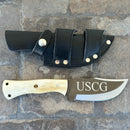 SANITY JEWELRY® Steel Rough Rider Series - USCG - D2 Steel - Bone - Horizontal & Vertical Carry - 10" - CUS42