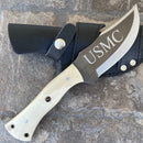 SANITY JEWELRY® Steel Rough Rider Series - USMC - D2 Steel - Bone - Horizontal & Vertical Carry - 10" - CUS50