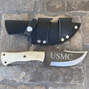 SANITY JEWELRY® Steel Rough Rider Series - USMC - D2 Steel - Bone - Horizontal & Vertical Carry - 10" - CUS50