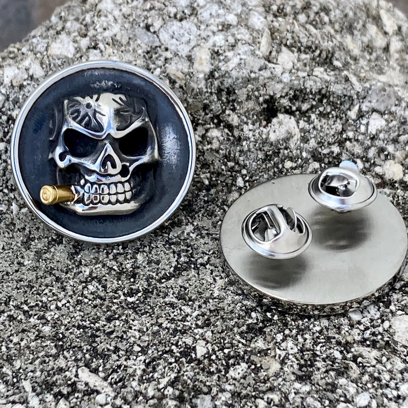 SANITY JEWELRY® Vest Pins Vest Pin - Skull W/Cigar - PIN27