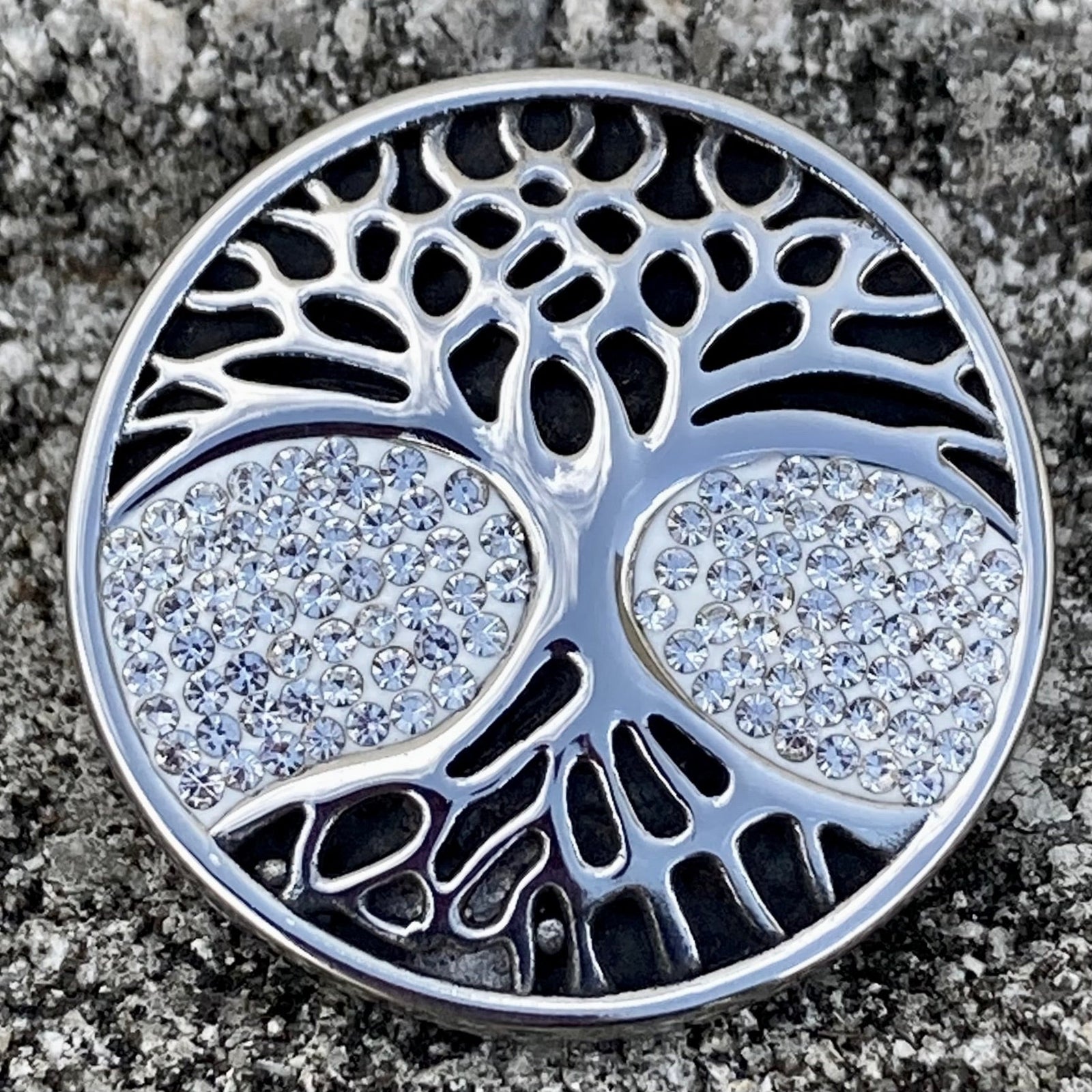 Life Pin Vest Pin - White Stone Tree of Life - PIN32