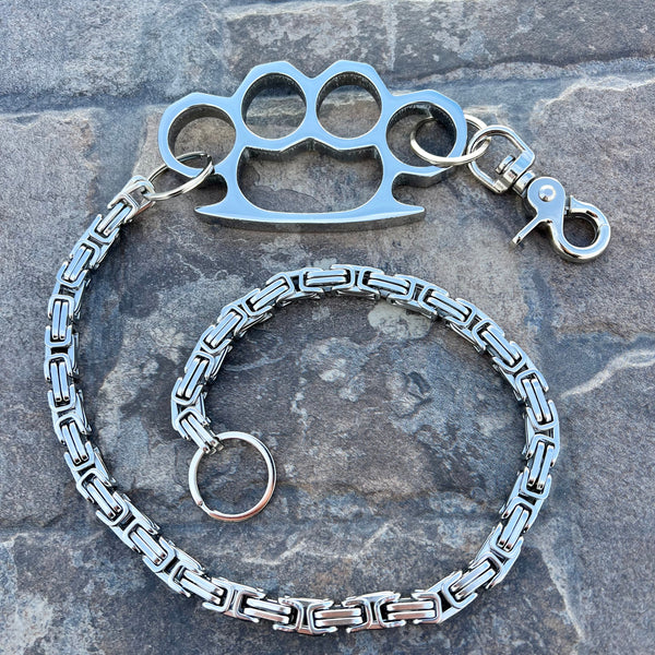 SANITY JEWELRY® Wallet Chain 23” Four Finger Ring Wallet Chain Polished - Silver Daytona Heritage 1/2" - WC18HP