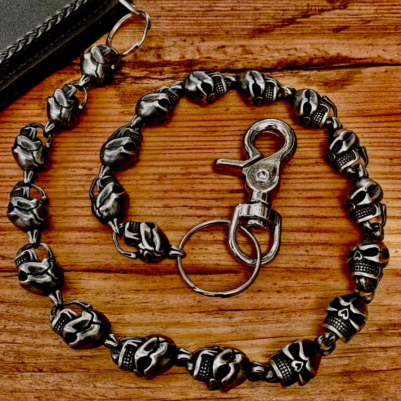 Skull Wallet Chain | Hellride - Galvanized Stainless | Sanity Jewelry 21 Inches