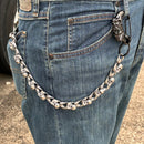 Sanity Jewelry Wallet Chain 23 inches-Scream Clasp WCC-01 "Road Warrior" Skull Wallet Chain - Black Scream Clasp - Links made of Skulls - RWWC03