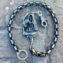 SANITY JEWELRY® Wallet Chain 23” Silver Grim Reaper Wallet Chain - Black & Silver Daytona Deluxe - WC17DR