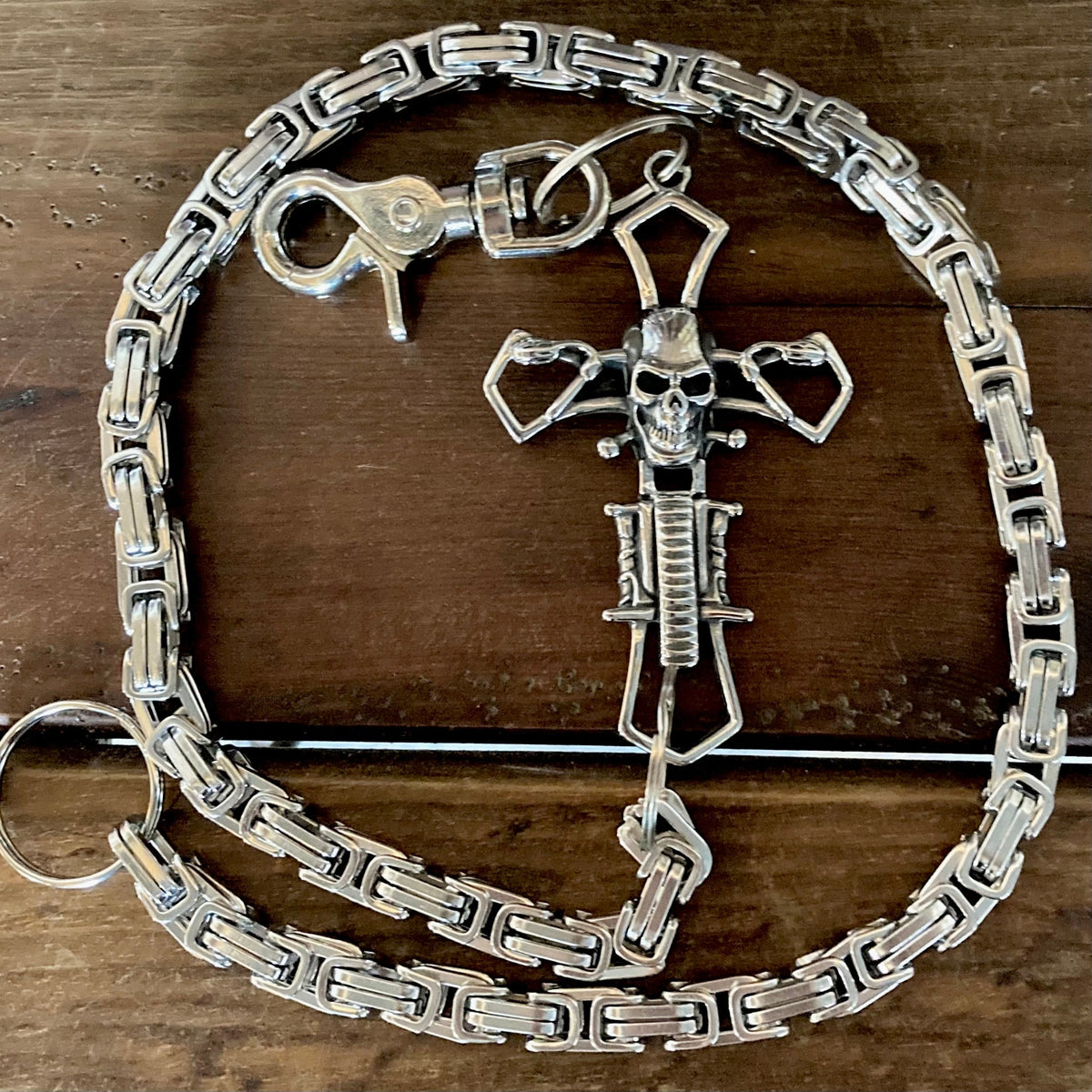 Skull Cross Wallet Chain - Silver Daytona CVO - WC25CVO