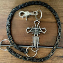 SANITY JEWELRY® Wallet Chain 23” Valhalla Cross Wallet Chain - Black Daytona Deluxe - WC24D