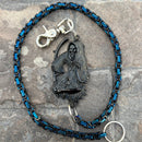 SANITY JEWELRY® Wallet Chain 24” Black Grim Reaper Wallet Chain - Black & Blue Daytona Deluxe - WC14