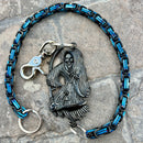 SANITY JEWELRY® Wallet Chain 24” Black Grim Reaper Wallet Chain - Black & Blue Daytona Heritage - WC14