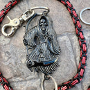 SANITY JEWELRY® Wallet Chain 24” Black Grim Reaper Wallet Chain - Black & Red Daytona Deluxe - WC14
