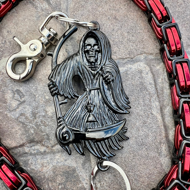 SANITY JEWELRY® Wallet Chain 24” Black Grim Reaper Wallet Chain - Black & Red Daytona Heritage - WC14