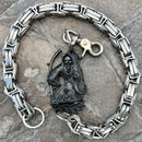 SANITY JEWELRY® Wallet Chain 27” Black Grim Reaper Wallet Chain - Silver Daytona CVO - WC14