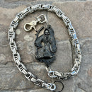 SANITY JEWELRY® Wallet Chain 24” Black Grim Reaper Wallet Chain - Silver Daytona Heritage - WC14