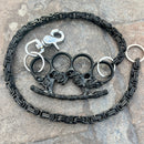 SANITY JEWELRY® Wallet Chain 24” Black Skull Four Finger Ring Wallet Chain - Black Daytona Heritage - WC105H