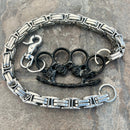 SANITY JEWELRY® Wallet Chain 24” Black Skull Four Finger Ring Wallet Chain - Silver Daytona CVO - WC107CVO