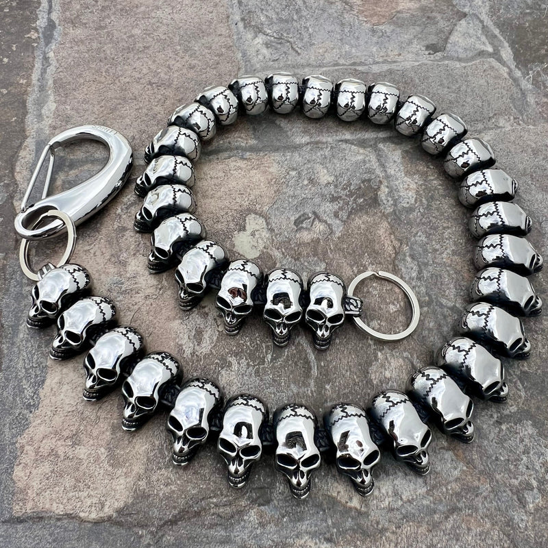 SANITY JEWELRY® Wallet Chain 24” Classic Black Hills Skull Wallet Chain - W/ Sanity’s Polished Hook Clip - WC37