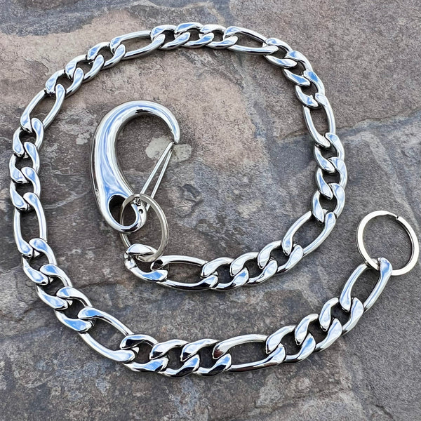 Classic Figaro Wallet Chain Polished - W/ Sanity's Polished Hook Clip