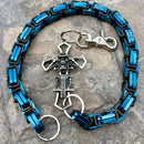 SANITY JEWELRY® Wallet Chain 24” Cowboy Cross Wallet Chain - Black & Blue Daytona CVO - WC226