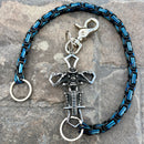 SANITY JEWELRY® Wallet Chain 24” Cowboy Cross Wallet Chain - Black & Blue Daytona Heritage - WC226