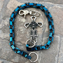 SANITY JEWELRY® Wallet Chain 24” Cowboy Cross Wallet Chain - Black & Blue Daytona Road King - WC226