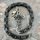SANITY JEWELRY® Wallet Chain 24” Cowboy Cross Wallet Chain - Black Daytona CVO - WC226