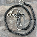SANITY JEWELRY® Wallet Chain 24” Cowboy Cross Wallet Chain - Black Daytona Deluxe - WC226