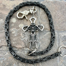 SANITY JEWELRY® Wallet Chain 24” Cowboy Cross Wallet Chain - Black Daytona Heritage - WC226