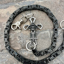 SANITY JEWELRY® Wallet Chain 24” Cowboy Cross Wallet Chain - Black Daytona Road King - WC226