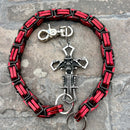 SANITY JEWELRY® Wallet Chain 24” Cowboy Cross Wallet Chain - Black & Red Daytona CVO - WC226