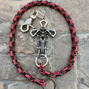 SANITY JEWELRY® Wallet Chain 24” Cowboy Cross Wallet Chain - Black & Red Daytona Heritage - WC226