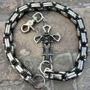 SANITY JEWELRY® Wallet Chain 24” Cowboy Cross Wallet Chain - Black & Silver Daytona CVO - WC226