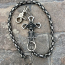 SANITY JEWELRY® Wallet Chain 24” Cowboy Cross Wallet Chain - Black & Silver Daytona Deluxe - WC226