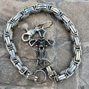 SANITY JEWELRY® Wallet Chain 24” Cowboy Cross Wallet Chain - Silver Daytona CVO - WC226