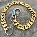 SANITY JEWELRY® Wallet Chain 24” Easy Biker Wallet Chain All Gold - W/ Sanity’s Polished Hook Clip - WC74