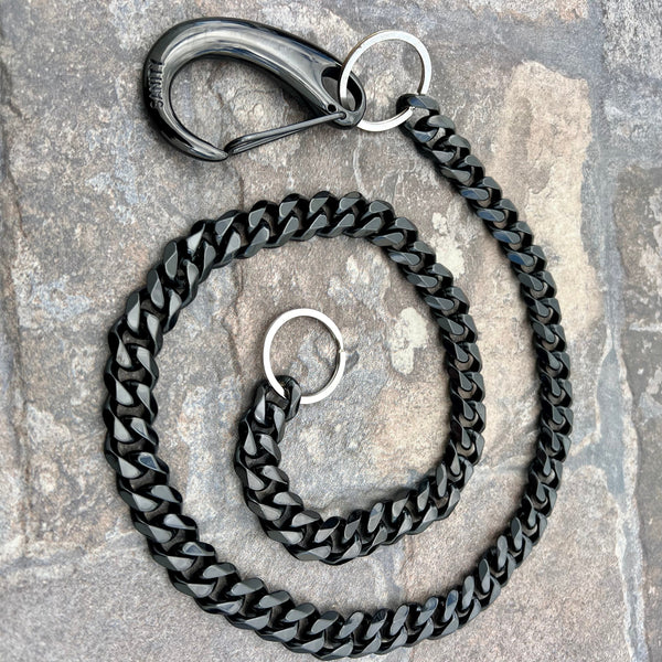 Cuban Link Classic Wallet Chain Black - W/ Sanity's Black Hook Clip -
