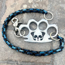 SANITY JEWELRY® Wallet Chain 24” Four Finger Ring Wallet Chain Polished - Black & Blue Daytona Heritage - WC14H