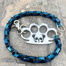 SANITY JEWELRY® Wallet Chain 24” Four Finger Ring Wallet Chain Polished - Black & Blue Daytona Road King - WC14RK
