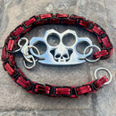 SANITY JEWELRY® Wallet Chain 24” Four Finger Ring Wallet Chain Polished - Black & Red Daytona CVO - WC15CVO