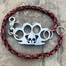 SANITY JEWELRY® Wallet Chain 24” Four Finger Ring Wallet Chain Polished - Black & Red Daytona Heritage - WC15H