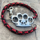 SANITY JEWELRY® Wallet Chain 24” Four Finger Ring Wallet Chain Polished - Black & Red Daytona Road King - WC15RK