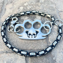 SANITY JEWELRY® Wallet Chain 24” Four Finger Ring Wallet Chain Polished - Black & Silver Daytona Heritage - WC16H