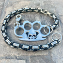 SANITY JEWELRY® Wallet Chain 24” Four Finger Ring Wallet Chain Polished - Black & Silver Daytona Road King - WC16RK