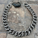 SANITY JEWELRY® Wallet Chain 24” Huge Skull and Crossbone Wallet Chain - W/ Black Scream Clasp - WC50