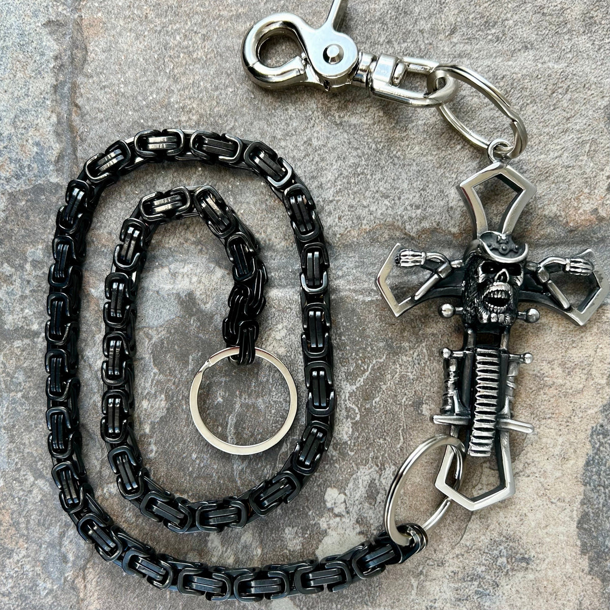 Cross Wallet Chain - Black Daytona Deluxe - W/Cowboy