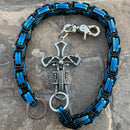 SANITY JEWELRY® Wallet Chain 24” Motorcycle Cross Wallet Chain - Black & Blue Daytona CVO - WC227