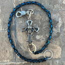SANITY JEWELRY® Wallet Chain 24” Old School Cross Wallet Chain - Black & Blue Daytona Deluxe - WC704D