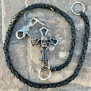 SANITY JEWELRY® Wallet Chain 24” Old School Cross Wallet Chain - Black Daytona Deluxe - WC716D