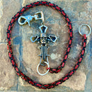 SANITY JEWELRY® Wallet Chain 24” Old School Cross Wallet Chain - Black & Red Daytona Deluxe - WC708D