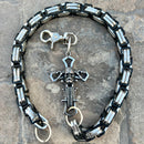 SANITY JEWELRY® Wallet Chain 24” Old School Cross Wallet Chain - Black & Silver Daytona CVO - WC711CVO